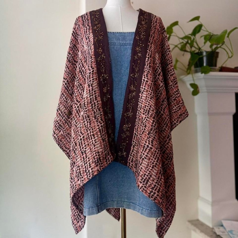 Boho Western Indie Kimono style Poncho Festival Artsy Vibe